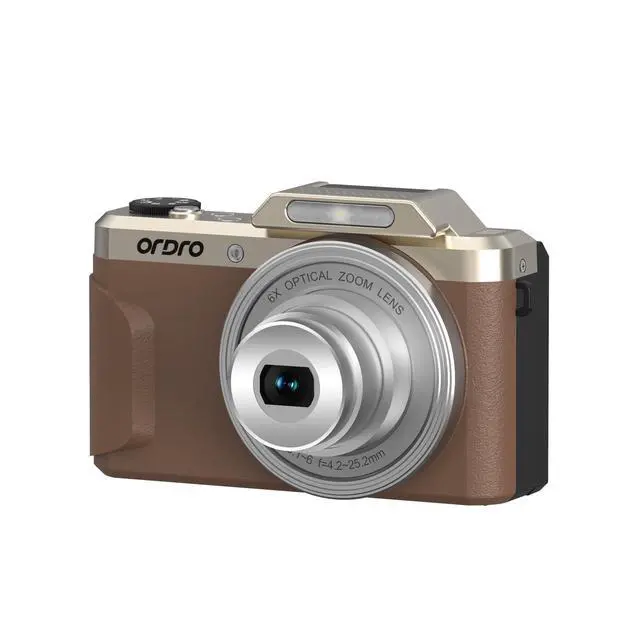 Main image of D27 Digital Camera | 6X Optical Zoom | 4K 1080P Full HD Video | Retro Vintage Design | Compact Point and Shoot Small Camera for Travel, Vlogging, Brown