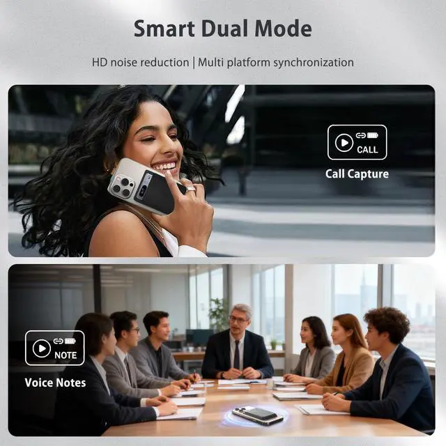 Alt view image 6 of 7 - AI Note Taker Device, Smart Voice Recorder with AI Transcription, 64GB Audio Recorder for Meetings, Lectures & Phone Calls, Speech to Text Recorder, App Controlled