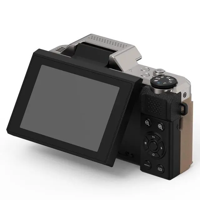 Alt view image 3 of 4 - D27 Digital Camera | 6X Optical Zoom | 4K 1080P Full HD Video | Retro Vintage Design | Compact Point and Shoot Small Camera for Travel, Vlogging, Brown
