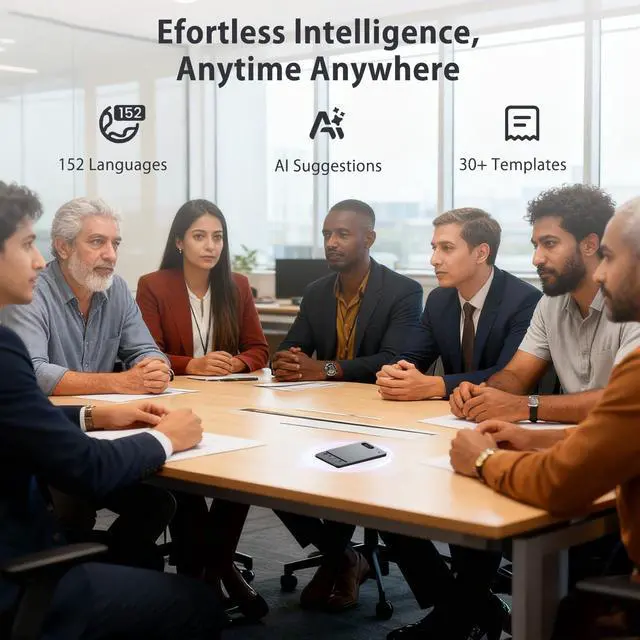 Alt view image 7 of 7 - AI Note Taker Device, Smart Voice Recorder with AI Transcription, 64GB Audio Recorder for Meetings, Lectures & Phone Calls, Speech to Text Recorder, App Controlled