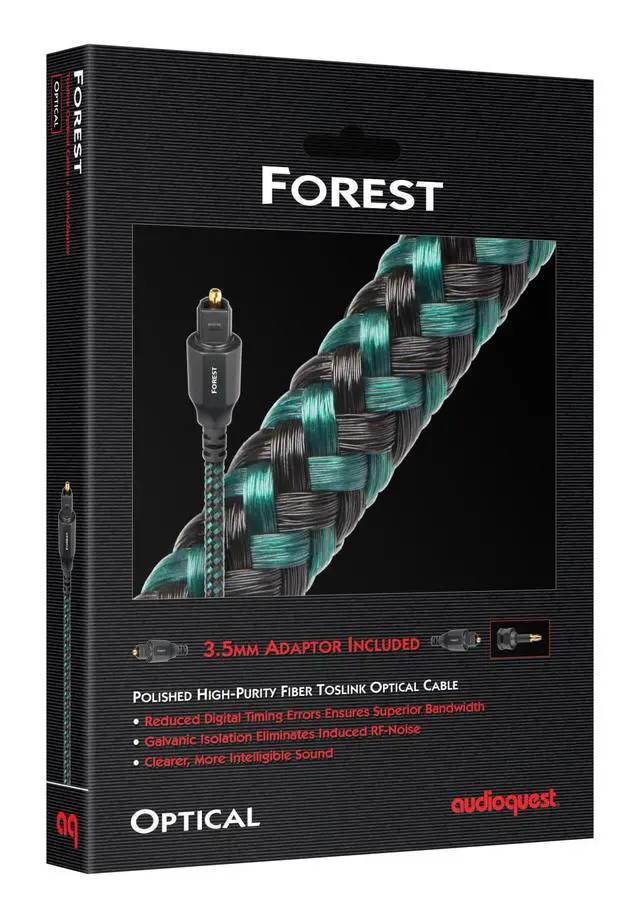 Alt view image 2 of 2 - Forest Toslink Fiber Optic Digital Audio Cable - 2.46 ft. (.75m) Green