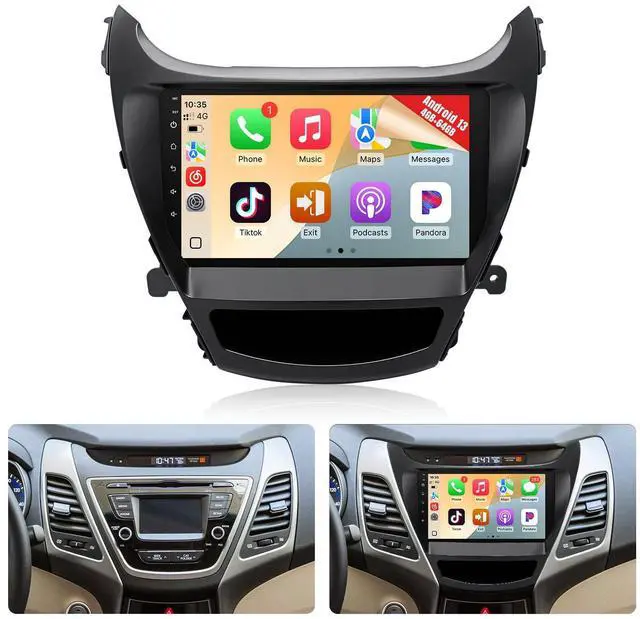 Main image of 8Core 4G+64G Android 13 Car Stereo for Hyundai Elantra 2014 2015 2016 | 9inch IPS Touch Screen for Elantra with Wireless CarPlay,Android Auto,Bluetooth,FM,GPS,WiFi,SWC,Camera