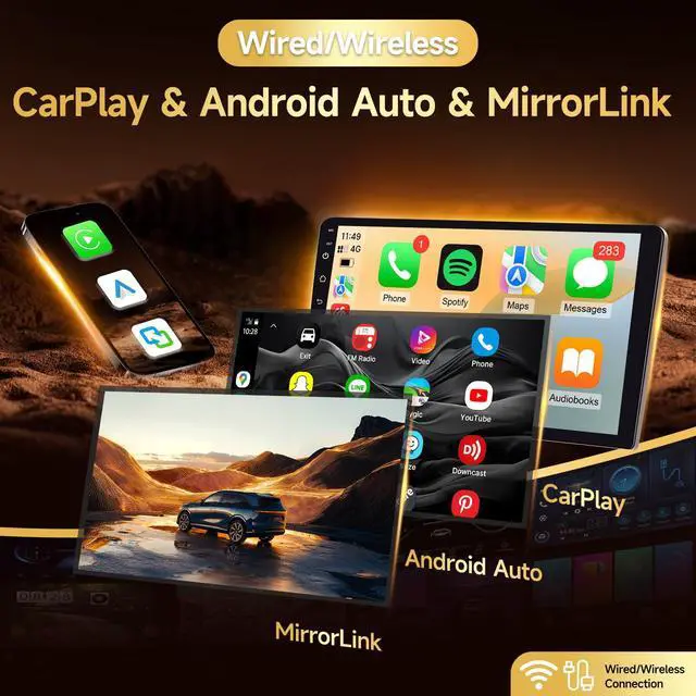 Alt view image 3 of 7 - 8Core 4G+64G Android 13 Car Stereo for Hyundai Elantra 2014 2015 2016 | 9inch IPS Touch Screen for Elantra with Wireless CarPlay,Android Auto,Bluetooth,FM,GPS,WiFi,SWC,Camera