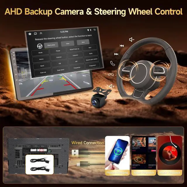 Alt view image 5 of 7 - 8Core 4G+64G Android 13 Car Stereo for Hyundai Elantra 2014 2015 2016 | 9inch IPS Touch Screen for Elantra with Wireless CarPlay,Android Auto,Bluetooth,FM,GPS,WiFi,SWC,Camera