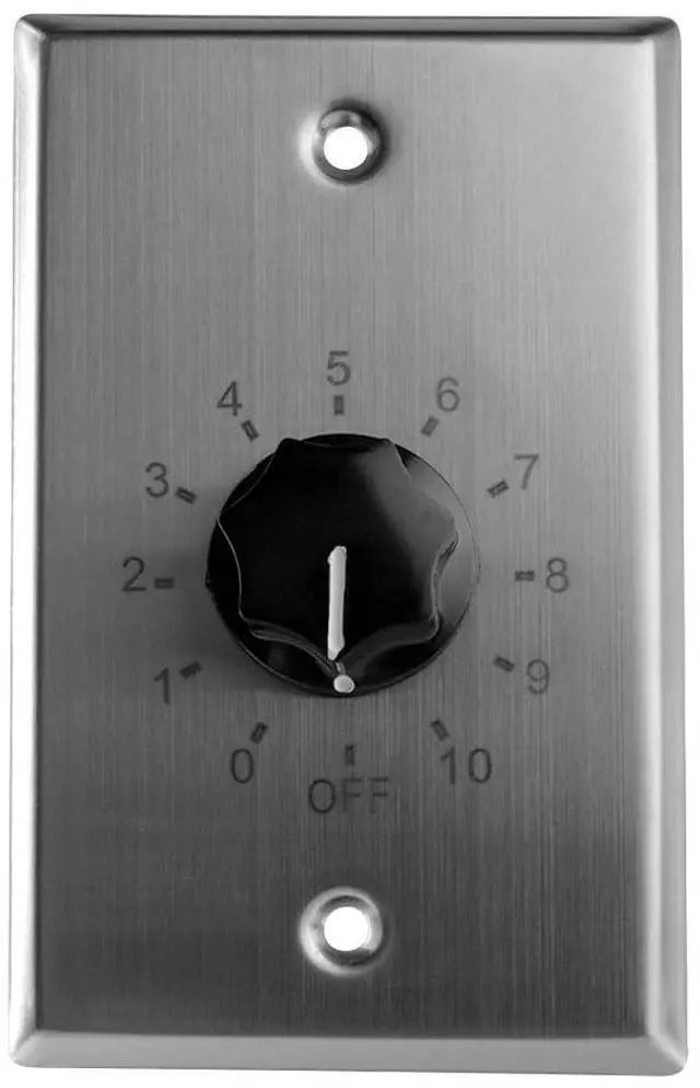 Main image of Saga Elite Stainless Steel Volume Control Wall Plate (10W 25/70.7V)