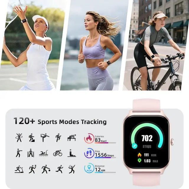 Alt view image 4 of 7 - Smart Watch for Women Fitness Tracker: 1.85" Smartwatch for Android Phones iPhone Compatible Samsung Bluetooth Call Answer/Make Womens Watches Activity Heart Rate/Sleep/SpO2 Monitor IP68 Waterproof