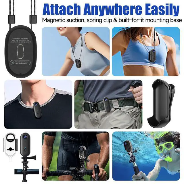 Alt view image 4 of 7 - 4K WIFI POV Action Body Camera 64GB, Thumb Size Mini Bodycam, Waterproof Magnetic Wearable Hand-free Portable Sports Action Cameras, Snapcam Mount Anywhere for Cycling, Skiing, Swimming, Walking