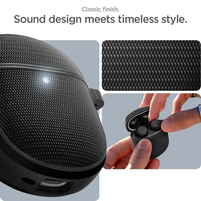 Alt view image 3 of 7 - Classic Fit Designed for Pixel Buds Pro 2 & 1 (2024/2022) | Premium Fabric, Classic Design, Carabiner Included, Wireless Charging Compatible - Black