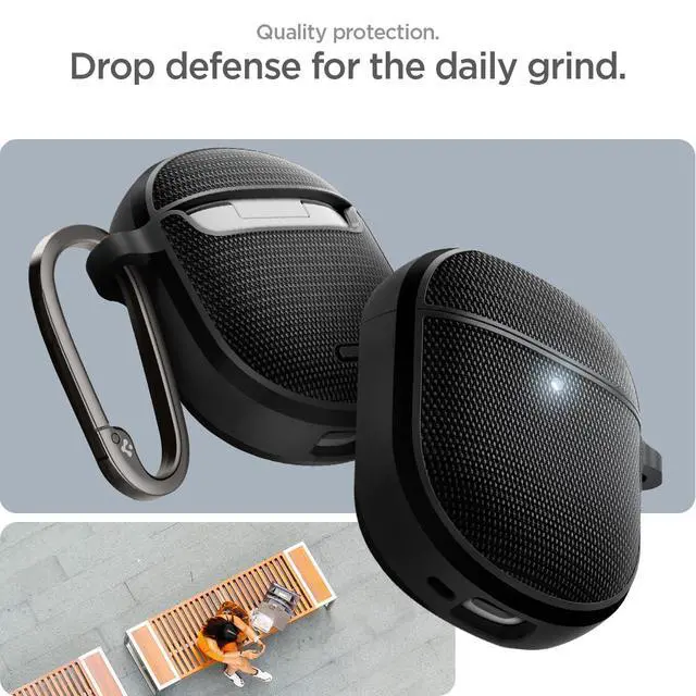 Alt view image 5 of 7 - Classic Fit Designed for Pixel Buds Pro 2 & 1 (2024/2022) | Premium Fabric, Classic Design, Carabiner Included, Wireless Charging Compatible - Black
