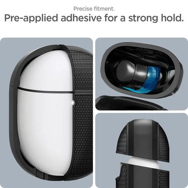 Alt view image 6 of 7 - Classic Fit Designed for Pixel Buds Pro 2 & 1 (2024/2022) | Premium Fabric, Classic Design, Carabiner Included, Wireless Charging Compatible - Black