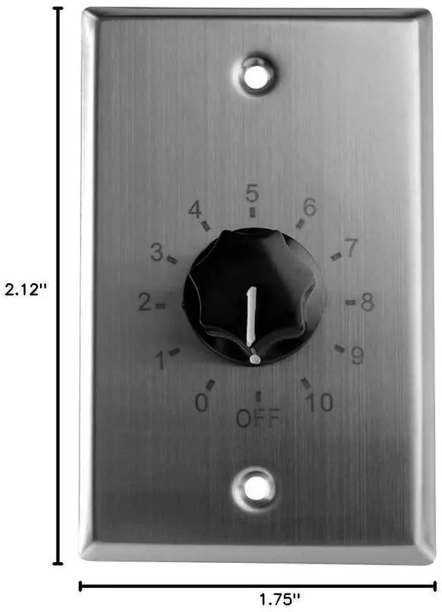 Alt view image 7 of 7 - Saga Elite Stainless Steel Volume Control Wall Plate (10W 25/70.7V)