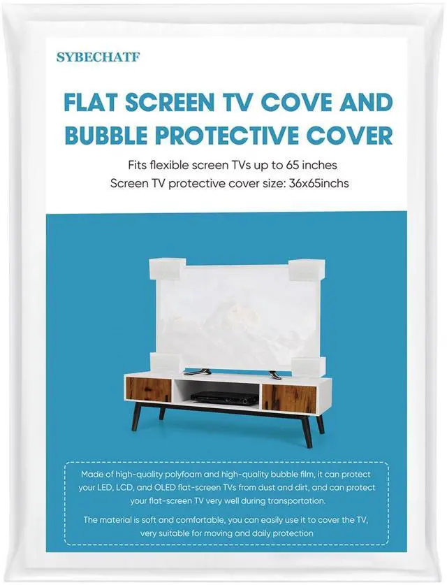Main image of Foam Flat Screen TV Cover and 4 Foam large corner protectors Fits 65''TV | 65"W X 37"H, Flat Screen TV Protection During House Moving,Home Renovation, or Storing