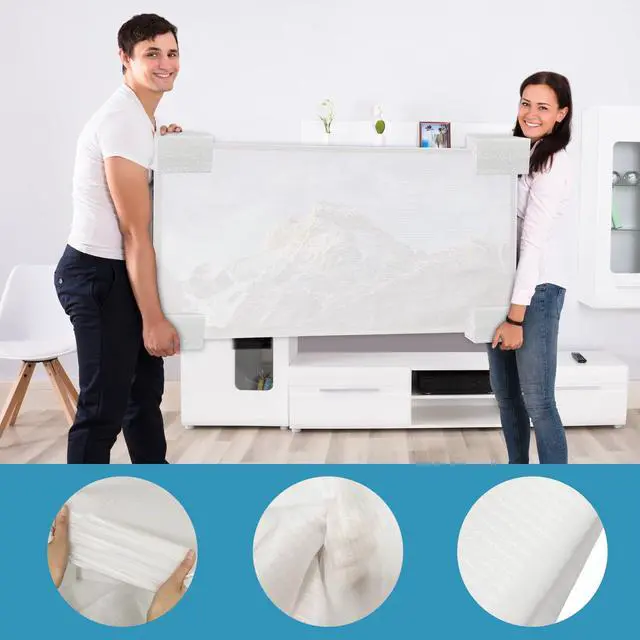 Alt view image 3 of 6 - Foam Flat Screen TV Cover and 4 Foam large corner protectors Fits 65''TV | 65"W X 37"H, Flat Screen TV Protection During House Moving,Home Renovation, or Storing