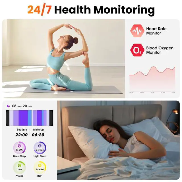 Alt view image 5 of 7 - Smart Watches for Women Android Phones iPhone Compatible(Bluetooth Call),1.39'' Round Fitness Tracker Heart Rate/SpO2/Sleep Monitor,100+Sport Modes Pedometer
