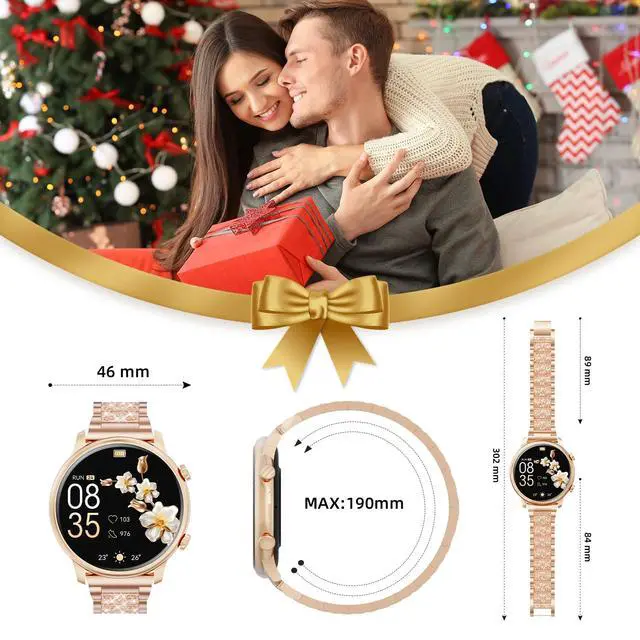 Alt view image 7 of 7 - Smart Watches for Women Android Phones iPhone Compatible(Bluetooth Call),1.39'' Round Fitness Tracker Heart Rate/SpO2/Sleep Monitor,100+Sport Modes Pedometer