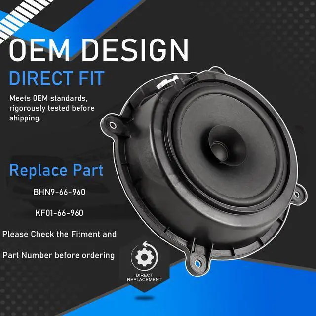 Alt view image 2 of 7 - Front Door Speaker Compatible with 2013-2018 Mazda 3 6 CX-5 | Compatible With 14-18 Mazda 3, 13-16 Mazda 6 CX-5, Coaxial Speaker, Wide Frequency Response, Replace BHN9-66-960 KF01-66-960