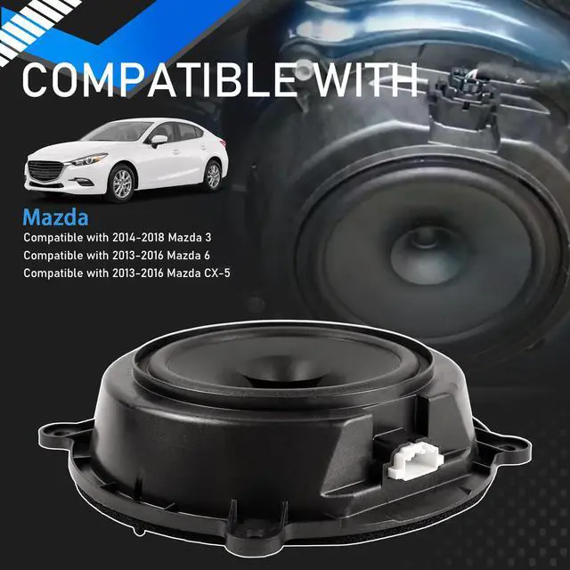 Alt view image 3 of 7 - Front Door Speaker Compatible with 2013-2018 Mazda 3 6 CX-5 | Compatible With 14-18 Mazda 3, 13-16 Mazda 6 CX-5, Coaxial Speaker, Wide Frequency Response, Replace BHN9-66-960 KF01-66-960
