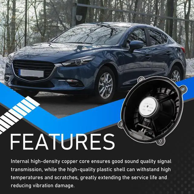 Alt view image 4 of 7 - Front Door Speaker Compatible with 2013-2018 Mazda 3 6 CX-5 | Compatible With 14-18 Mazda 3, 13-16 Mazda 6 CX-5, Coaxial Speaker, Wide Frequency Response, Replace BHN9-66-960 KF01-66-960