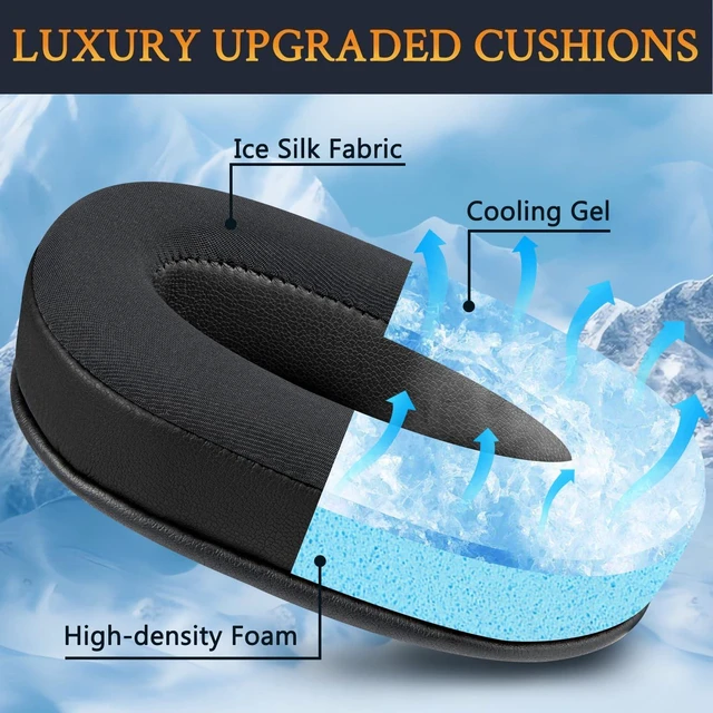 Alt view image 4 of 7 - Cooling Earpads for Logitech G Pro X Headphones - Black for G Pro, G Pro X(1/2/SE) Headphones
