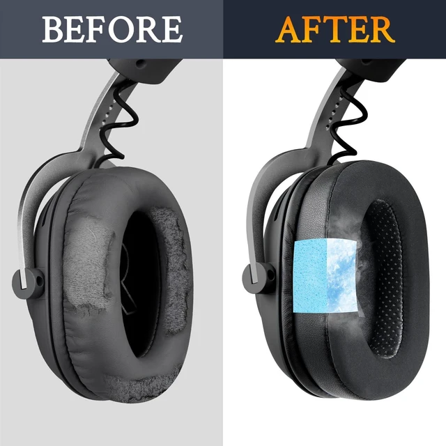 Alt view image 5 of 7 - Cooling Earpads for Logitech G Pro X Headphones - Black for G Pro, G Pro X(1/2/SE) Headphones