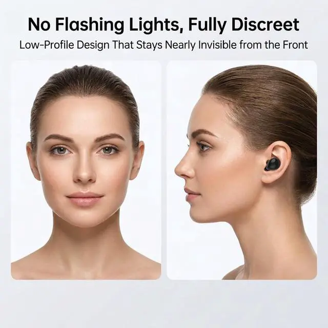 Alt view image 5 of 7 - Invisible Sleep Earbuds, Ultra Small Bluetooth 5.3 Wireless Earphones for Side Sleepers, Mini Earbuds with LED Power Display, Deep Bass Stereo Sound, Touch Control, 24H Playtime Charging Case (Black)