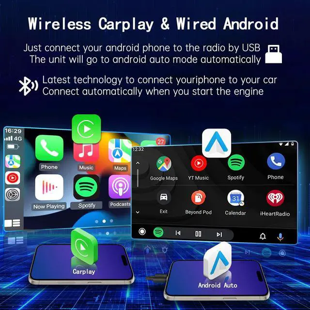 Alt view image 4 of 7 - for 2013-2017 Nissan Sentra Radio,Wireless Carplay&Android Auto,2G+32G | Android 13 Car Radio Stereo Navigation Bluetooth Touch Screen Car Multimedia Radio