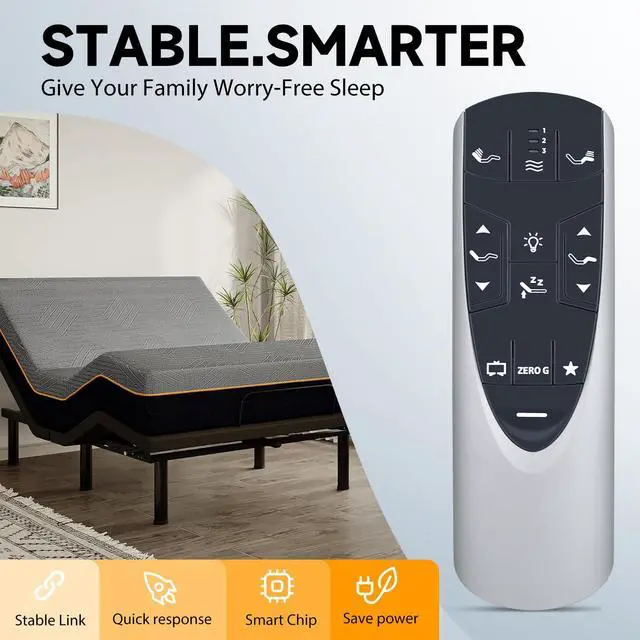 Alt view image 3 of 7 - Replacement Remote Control for TempurPedic Ergo/Ergo Extend Adjustable Bed | Compatible with Adjustable Bed Base JDLK.33.01.18 JLDK.33.01.36 RF502A RF358A Remote (with Backlight)