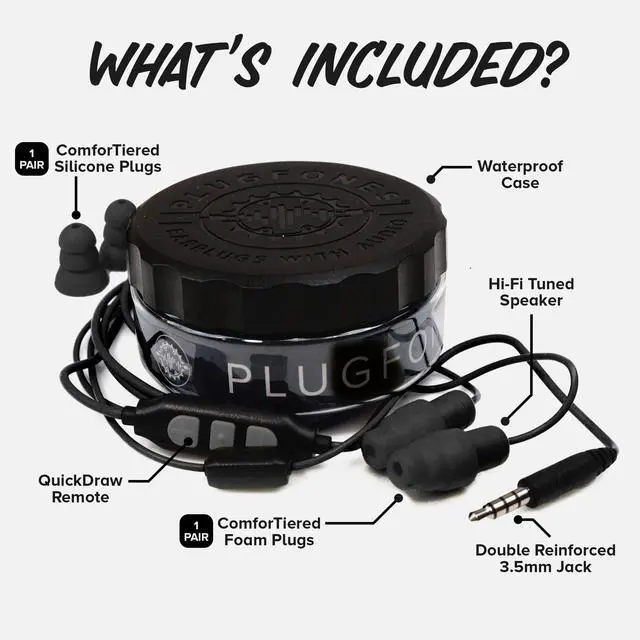 Alt view image 5 of 7 - Guardian Plus in-Ear Earplug Earbud Hybrid - Noise Reduction in-Ear Headphones with Noise Isolating Mic and Controls (Black)