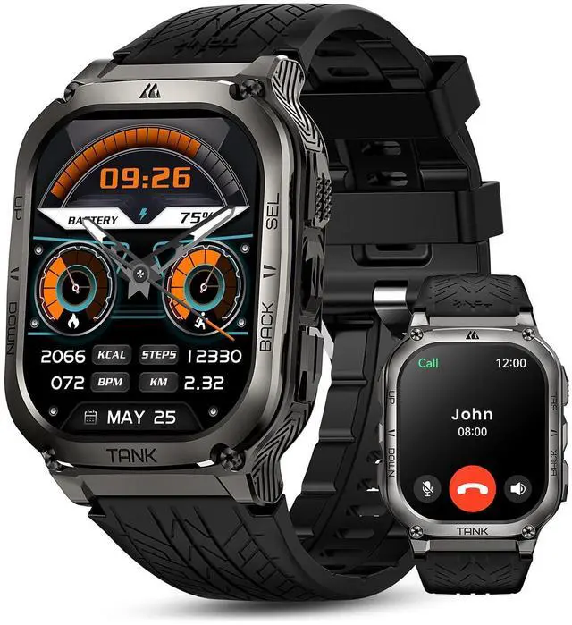 Main image of Smart Watch - Rugged Outdoor Fitness Watch, 170+ Sports Modes, 5 ATM & IP69K, 15 Days Battery, Answer/Make Call, 2" AMOLED Display, Health Monitor, Compatible for iOS & Android