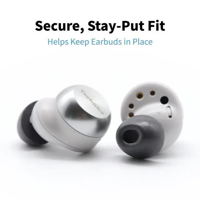 Alt view image 4 of 7 - TWo-220-C TrueGrip MAX Memory Foam Ear Tips | For Technics EAH-AZ100, Denon PerL Pro, Soundcore, CMF & More, Better Comfort, Greater Noise Isolation, Black S/M/L (3 Pairs)