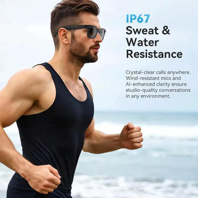 Alt view image 5 of 7 - AI Smart Glasses with Camera, 1080P HD Video Recording, Hands-Free Video & Photo Recording, Real-Time Translation, Bluetooth Open-Ear Audio, Smart Glasses for Travel, Meetings & Vlogging