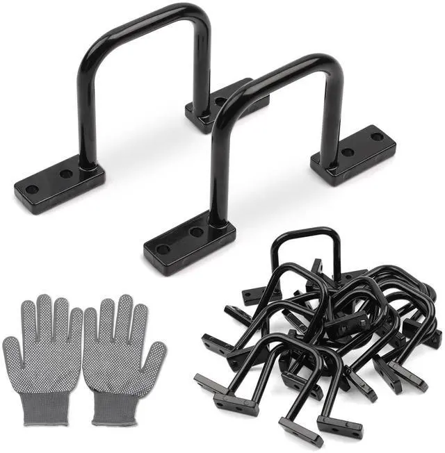 Main image of 2" Aluminum Cable Management D Ring 12 Pack Cable Organizer Black | Aluminum Alloy | Gloves included | Easy Screw-Mount | Tangle Free Solutions for Home & Office