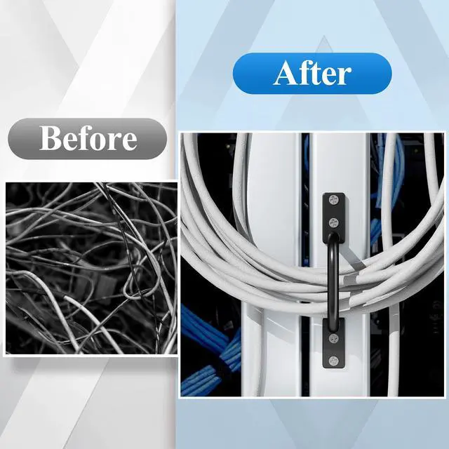 Alt view image 3 of 6 - 2" Aluminum Cable Management D Ring 12 Pack Cable Organizer Black | Aluminum Alloy | Gloves included | Easy Screw-Mount | Tangle Free Solutions for Home & Office
