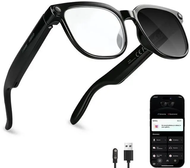 Main image of AI Smart Glasses with 8MP Camera 1080P Video Recording Sunglasses AI Assistant Real Time Translation smart Glasses for Travel Work Vlog (Video Version)
