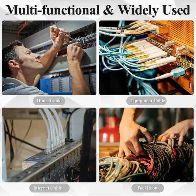 Alt view image 6 of 6 - 2" Aluminum Cable Management D Ring 12 Pack Cable Organizer Black | Aluminum Alloy | Gloves included | Easy Screw-Mount | Tangle Free Solutions for Home & Office