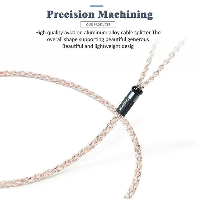 Alt view image 3 of 7 - 5N OFC Copper+Graphene Mixed Braid Earphone Replacement Cables for Sennheiser IE200 IE300 IE600 IE900 (4.4mm Plug)