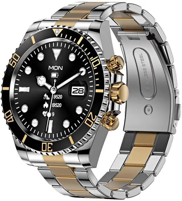 Main image of Smart Watch for Android Phones Answer Make Calls SMS Reminder Smartwatch Compatible iPhone Bluetooth Stainless Steel Fitness Watch Men Smart Watches for Men Reloj Inteligente