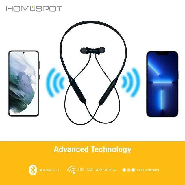 Alt view image 4 of 6 - Neckband Wireless Earbuds aptX Low Latency Bluetooth 5.1 Headphones Qualcomm® CVC for Gym, Running, Gaming & Meeting Compatible with iPhone, Samsung Galaxy, Google
