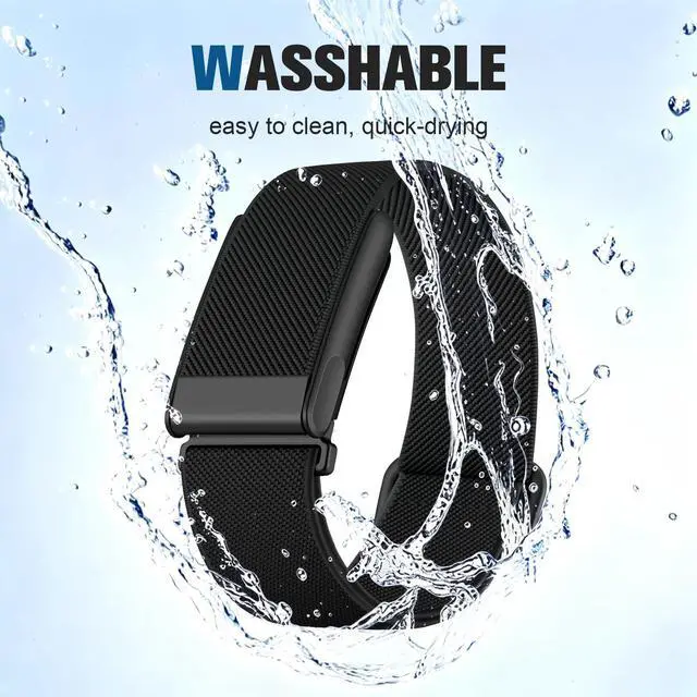 Alt view image 3 of 7 - Stretchy Band Compatible with Whoop 5.0 Bands One, Peak and Life/MG, Breathable Adjustable Soft Solo Loop Elastic Nylon Sport Strap Accessories for Whoop Band 5.0 Fitness Activity Tracker,Black