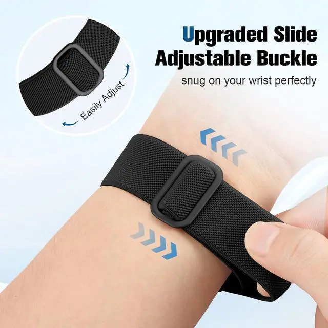 Alt view image 5 of 7 - Stretchy Band Compatible with Whoop 5.0 Bands One, Peak and Life/MG, Breathable Adjustable Soft Solo Loop Elastic Nylon Sport Strap Accessories for Whoop Band 5.0 Fitness Activity Tracker,Black