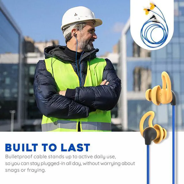 Alt view image 5 of 7 - Ear Plug Headphones for Work, Custom-fit Work Earbuds Earphones-Safety Headphones for Construction Industrial