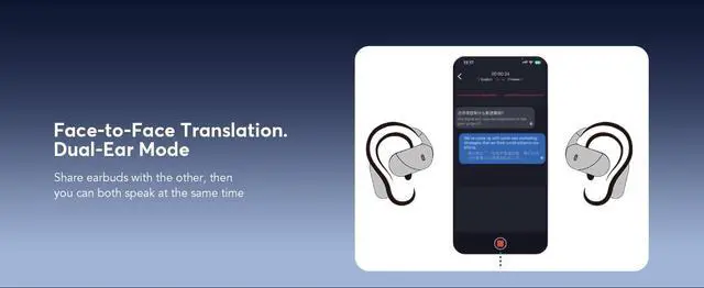 Alt view image 3 of 7 - Q16PRO AI Wireless Translation Earbuds with 70 Hour Bluetooth 5.4 Sports Earbuds, Wireless smart Touch Screen, Ear Cup with Ear Hooks, IPX5 Waterproof for Business and Travel