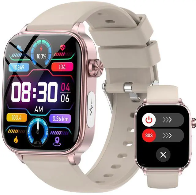 Main image of Smart Watch for Women Men(Answer/Dial) 1.96" IPS Smartwatch, 24/7 Heart Rate/Blood Oxygen/Blood Pressure/Sleep Monitor, Blood and Body Composition,100+ Sports Modes Fitness Tracker (champagne gold)