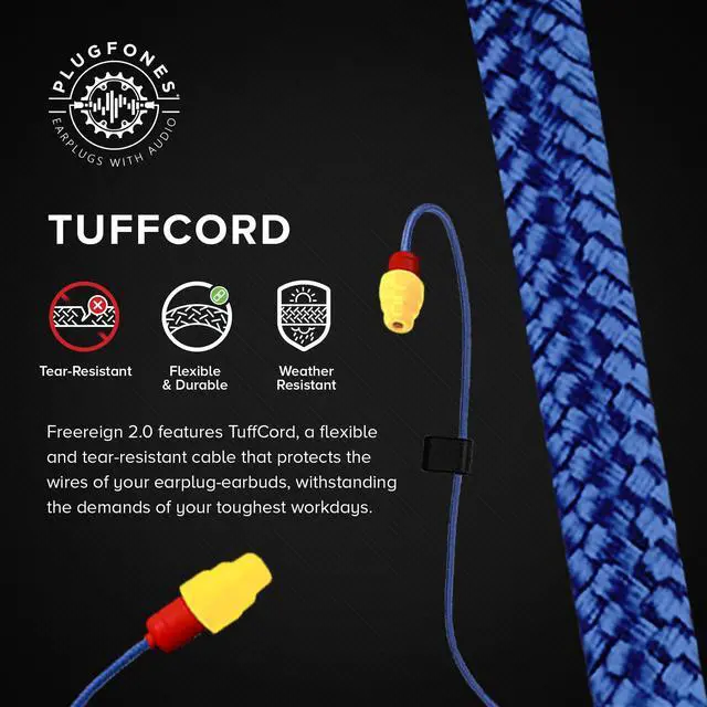 Alt view image 5 of 7 - FreeReign Volume Limited Wireless Bluetooth in-Ear Earplug Earbuds - Noise Reduction Headphones with Noise Isolating Mic and Controls, Blue & Yellow
