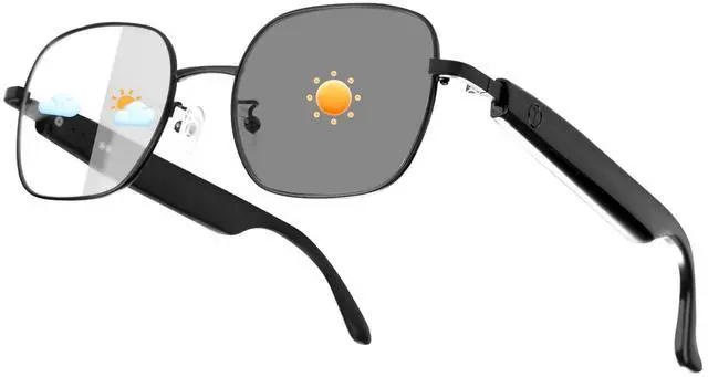 Main image of Smart Glasses for Women Men, Intelligent Touch, Anti-Blue Light Bluetooth Glasses with Speakers, Polarized Sunglasses with Photochromic Lenses, Multifunctional Audio Glasses for Indoor & Outdoor