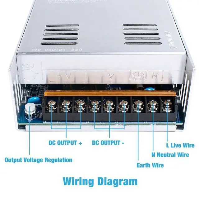 Alt view image 3 of 7 - 12V 50A 600W Universal Power Supply AC 110V/220V to DC 12V Regulated Switching Power Adapter Transformer LED Driver for LED Strip, CCTV Camera System