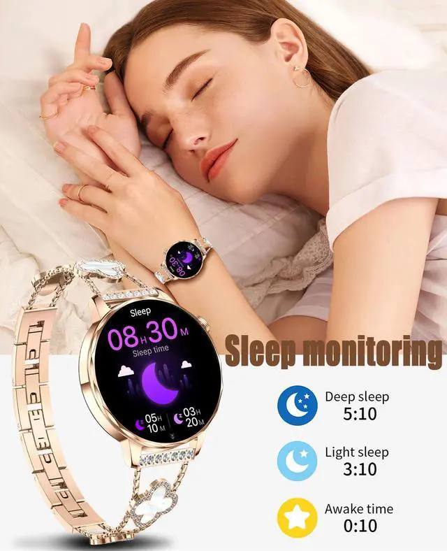 Alt view image 5 of 7 - Smart Watch for Women 1.27" HD Touch Screen Fitness Watch,Bluetooth Call&Message Notifications Heart Rate/Sleep Monitor Smartwatch, IP68 Waterproof 100+ Sport Modes (Rose Gold RT-220)