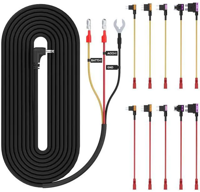 Main image of Dash Cam Hardwiring Kit, 4.5m Power Cable for 24H Parking Mode | Multi-Fuse Set Included, 12V/24V Support, Compatible with All Dash Cams