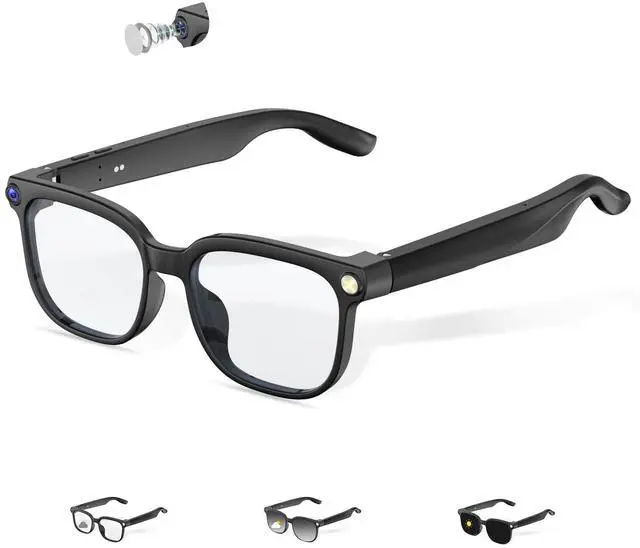 Main image of AI Smart Glasses, Bluetooth Glasses for Men, Women,8MP Camera, Real-time ChatGPT, AI Photo Recognition and Translation,Photochromic Transition Lenses, WiFi Transfer, for Life, Work and Travel