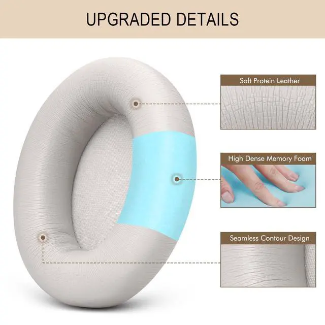 Alt view image 3 of 7 - Ear Pads Replacement for Beats Studio Pro Headphone Earpads | Studio Pro Cushions with Protein Leather Strong Adhesive (Sandstone)